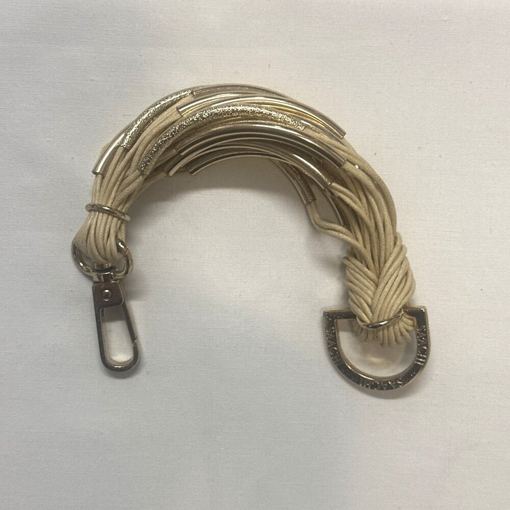 Saachi Women’s Cream Gold Cord Wrap Bracelet Lobster Claw Clasp Boho Jewelry - Picture 3 of 11